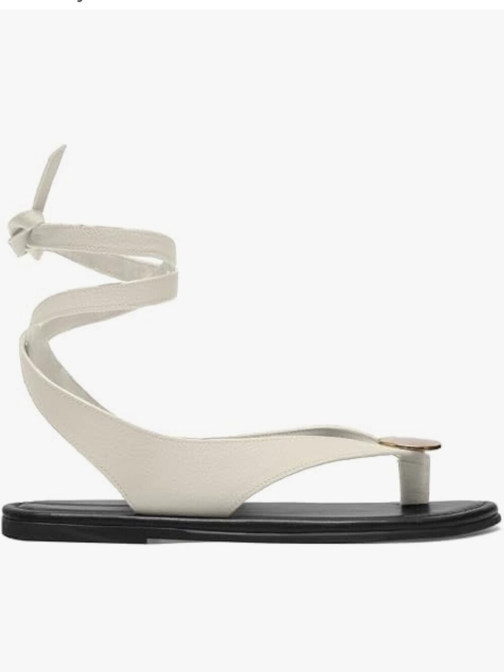 Molozoey Strap Flip Flop Flat Sandals for Women with Metal Circular Ankle Size 6